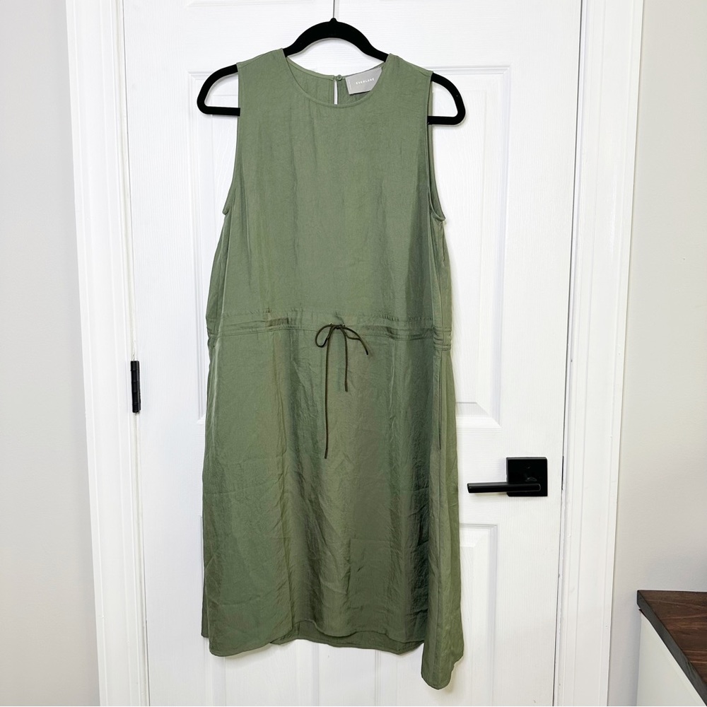 EVERLANE Japanese GoWeave Sleeveless Drawstring Dress in Green Size 8